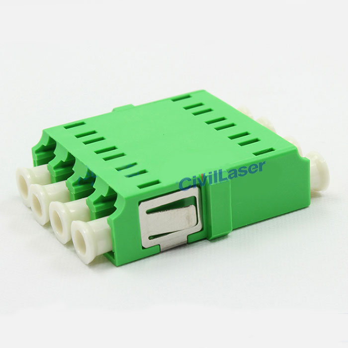 APC Connector LC Verde Single Mode Four Core Fiber Optic Adapter